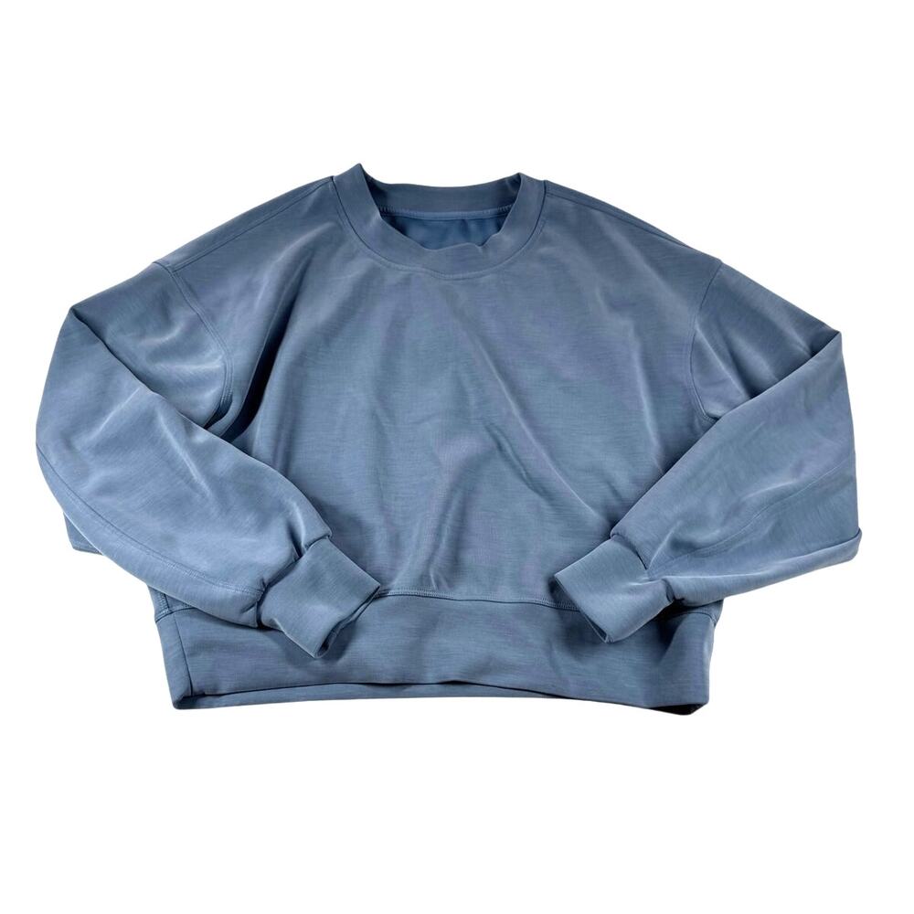 lululemon Perfectly Oversized Cropped Crew Sweatshirt 2 Softstreme Blue Pullover